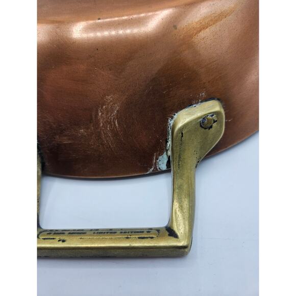 Paul Revere Limited Edition Round 10.5" Au Gratin Pan Copper and Stainless Steel - Picture 6 of 11